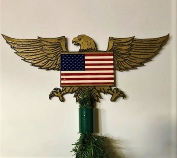 Twosided Eagle Tree Topper USA Christmas Tree Topper Etsy