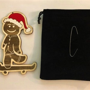 Skateboarder Christmas Ornament, Gingerbread Man Ornament, Gingerbread Skateboarder Ornament, Skateboarder Gifts, Skateboarder Art, Skater