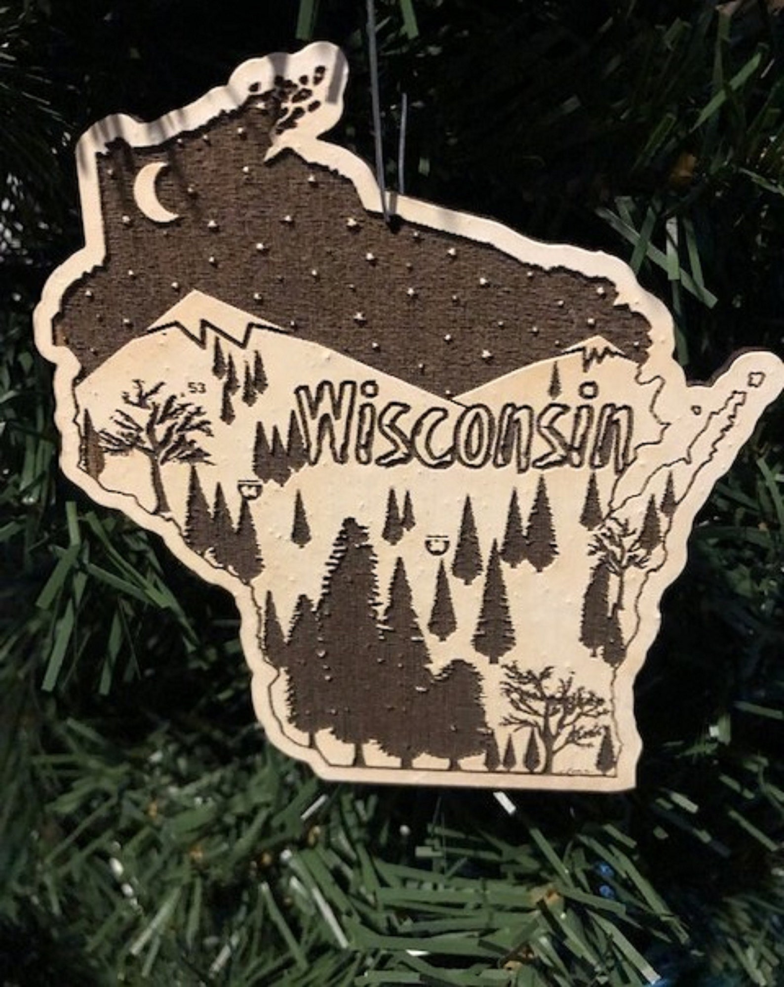 Wisconsin Christmas Ornament Wisconsin Ornament Wisconsin Etsy
