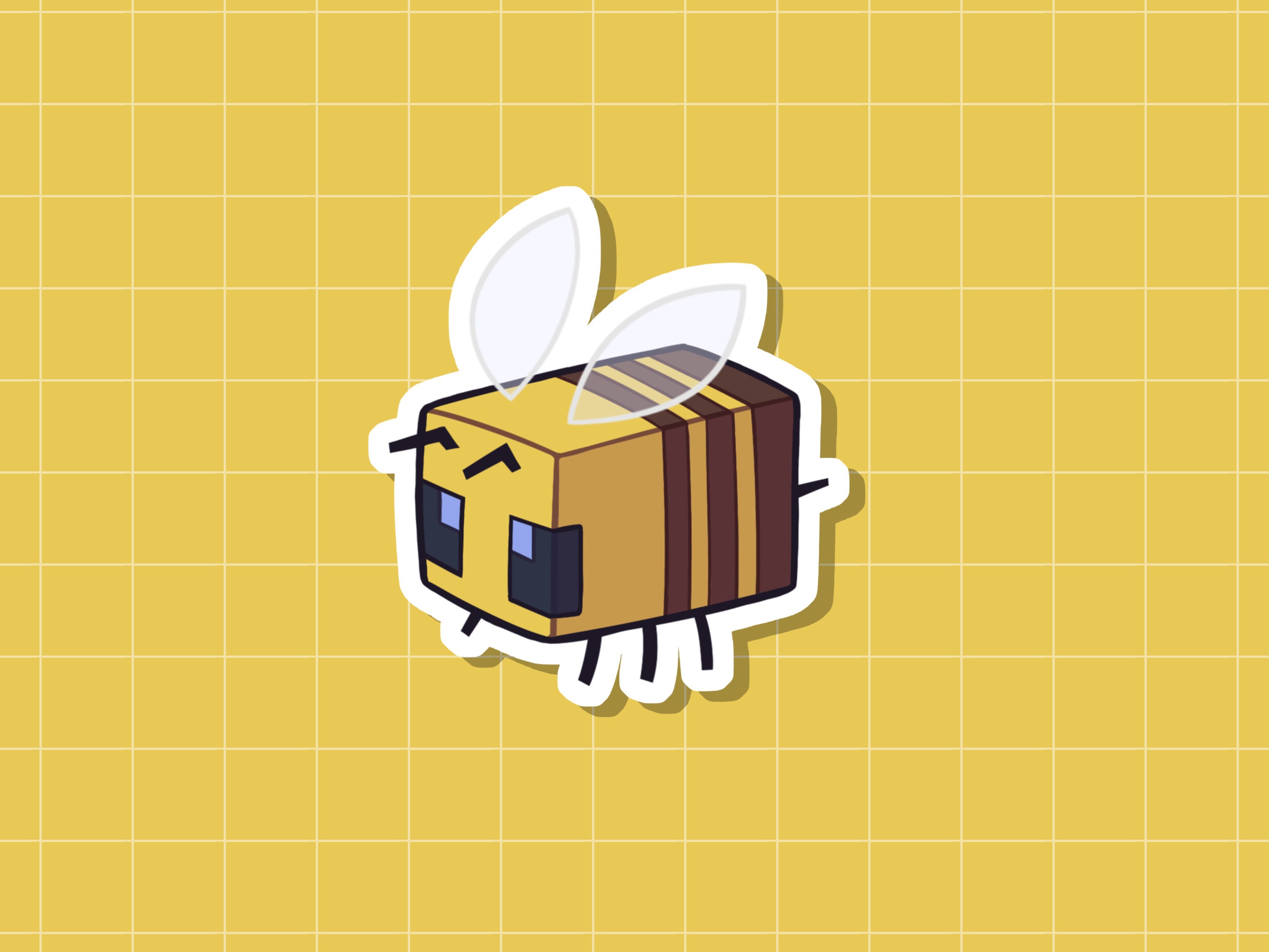 Minecraft Bee Transparent Vinyl Sticker Etsy UK