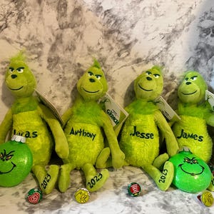 Personalized Grinch Plush, Grinch Plush, Grinch Decor, Christmas Plush, Christmas Decor, Personalized Plush, Personalized Gift, Christmas