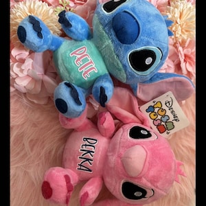 Personalized Stitch Plush | Custom Stitch with Name | Love Stitch | Stitch and Angel | Valentines Day Stitch Stuffed Animal