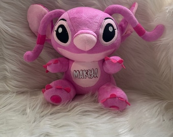 Personalized Stitch Plush | Custom Stitch with Name | Love Stitch | Stitch and Angel | Valentines Day Stitch Stuffed Animal