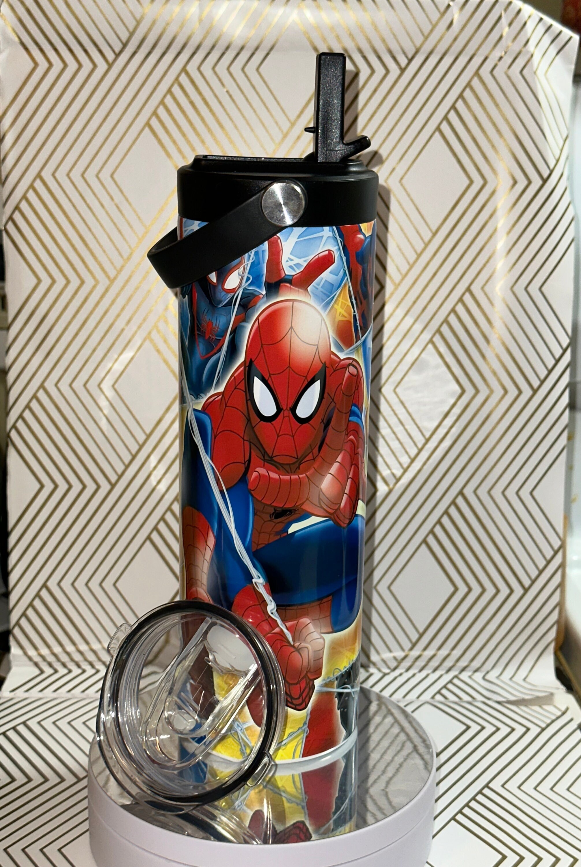 Marvel Spiderman Web Slinging 24 Oz. Single Wall Plastic Water Bottle