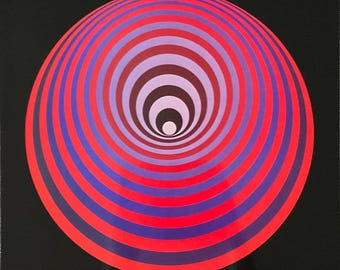 Victor Vasarely – Oervegn – Siebdruck 41 x 41 cm aus dem Jahr 1974, limitierte Auflage