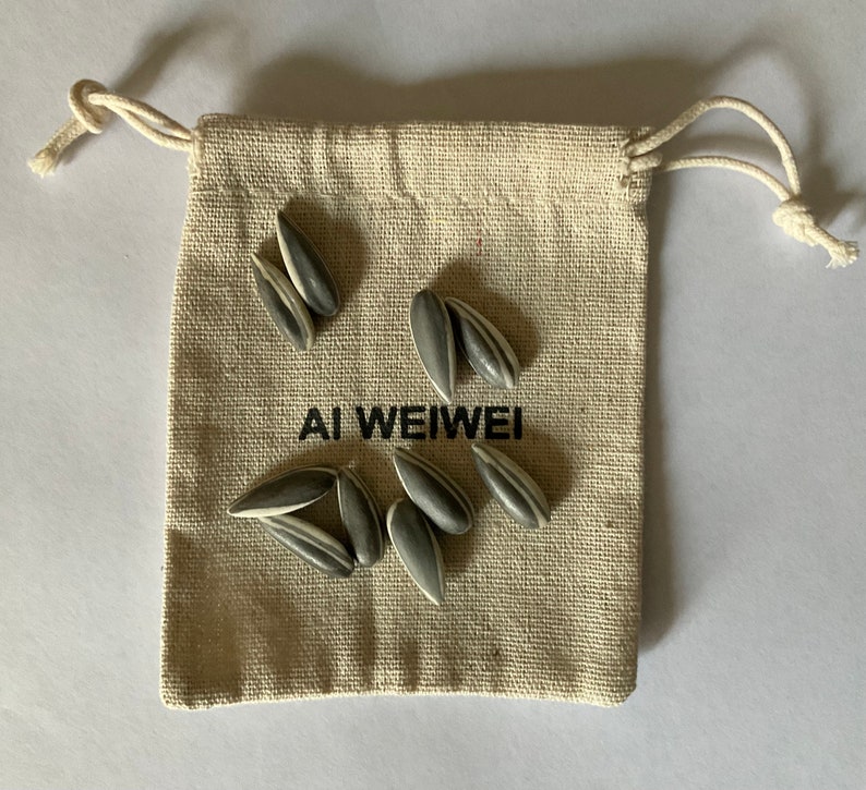 Ai Weiwei 10 Porcelain Sunflower Seeds, With Jute Bag Etsy