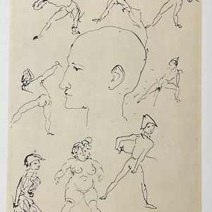 Pablo Picasso - Profiel en karakters - 1962, gelimiteerde oplage 50x33 cm