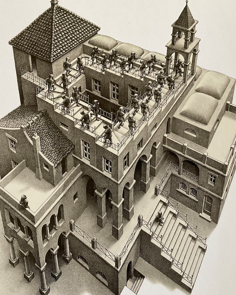 M.C. Escher Ascending and Descending Offset Lithograph 36x28 Cm Limited ...