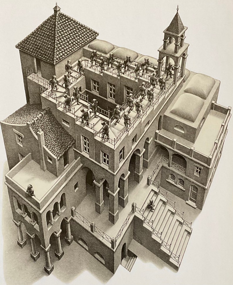 M.C. Escher Ascending and Descending Offset Lithograph 36x28 Cm Limited ...