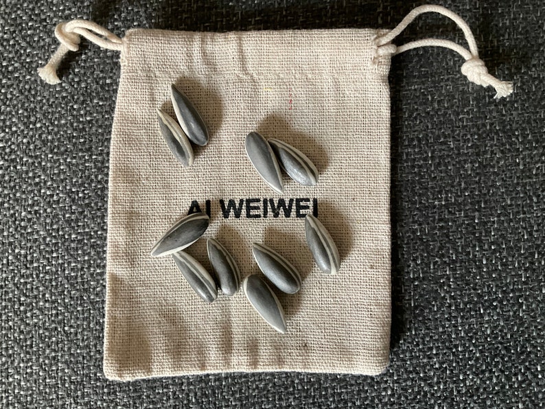 Ai Weiwei 10 Porcelain Sunflower Seeds, With Jute Bag Etsy