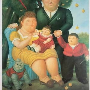 Fernando Botero - A Family - 1991, rare vintage poster, cm 94x68