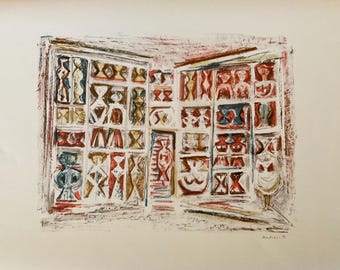 Massimo Campigli - Ventanas - Litografía de edición limitada