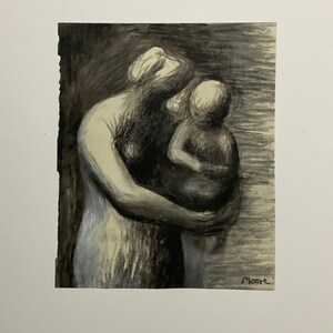 Henry Moore - Mother and Child II - lithograph limited edition 52x37 cm