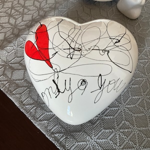 Ceramic heart - Only You - cm 12x12x6,5 with elegant packaging