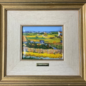 Van Gogh - The Grape Harvest - lithograph on antique canvas, cm 34x31 with frame