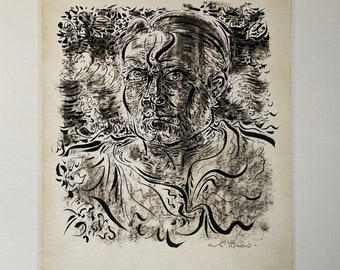 Andrè Masson - Autoportrait - limited edition lithography cm 52x37, with certificate