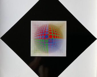 Victor Vasarely - VEGa-PAL - Zeefdruk met stempel van de stichting, 27x27 cm, 1975, beperkte oplage