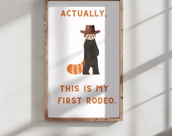 Cowboy Red Panda - Digital Print