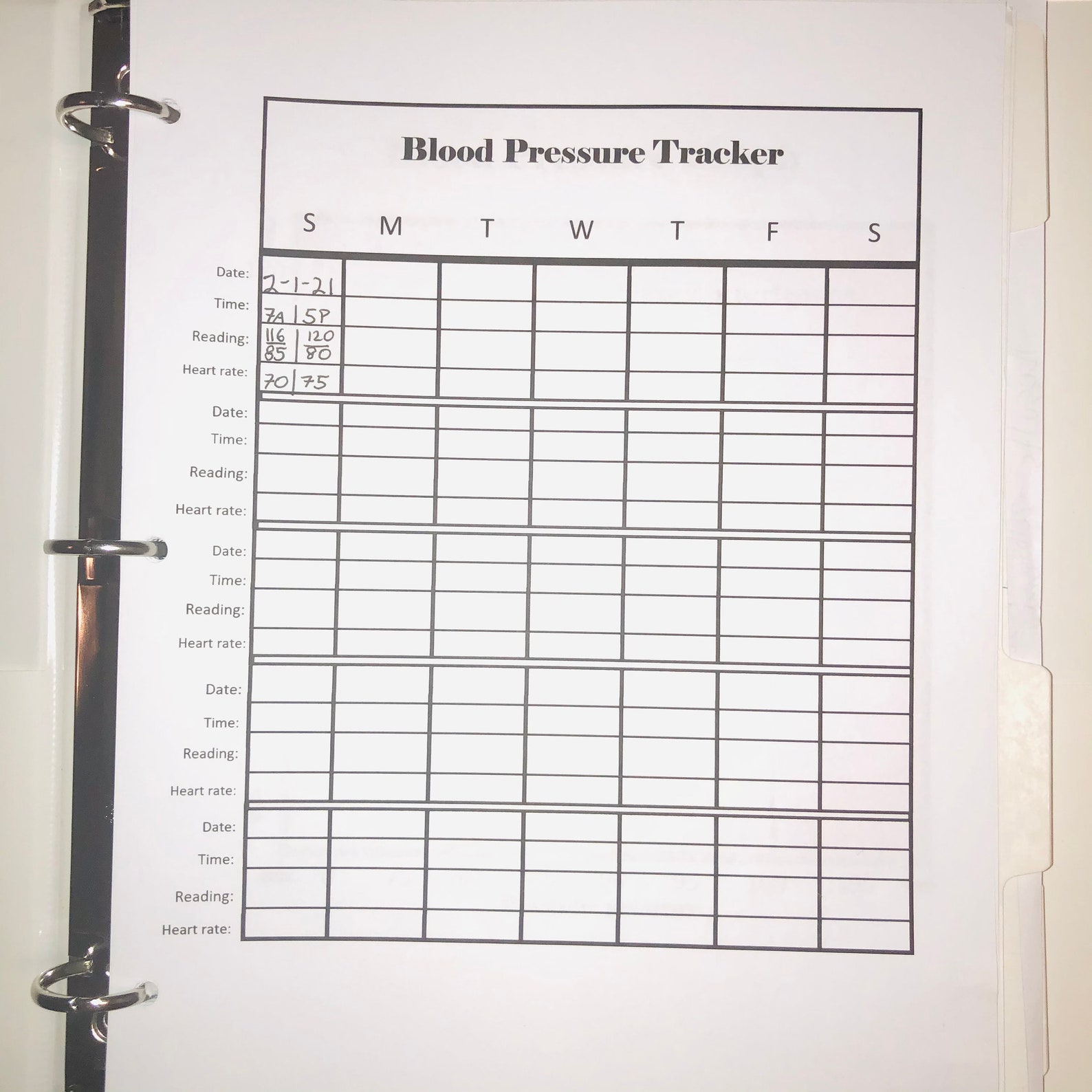 Blood Pressure Tracker / Blood Pressure Graph / Printable Etsy UK