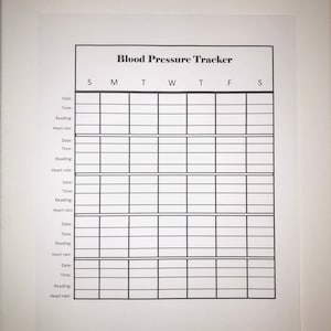 Blood Pressure Tracker / Blood Pressure Graph / Printable - Etsy