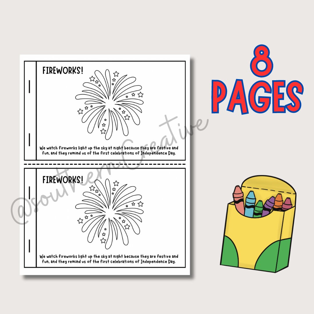 Fourth of July Mini Book for Kids: Coloring, USA Facts, Preschool, Daycare, Summer School - Etsy