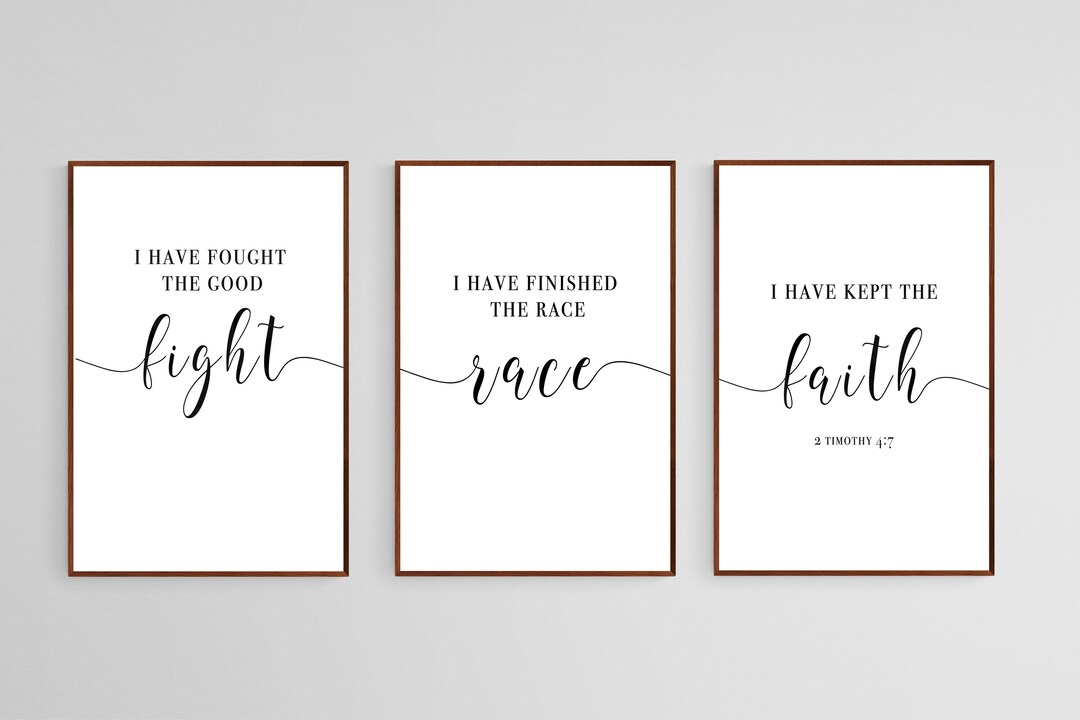 Digital 3 Piece Bible Verse Wall Art - Christian Decor Poster ...