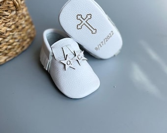 Baby Tasseled Moccasins, Soft Sole Baby Boy Shoes, Custom Baby Girl Shoes 1st Birthday gift, Personalized Named Shoes