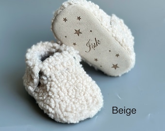 Teddy Bootie Baby Shoe, Gendar Neutral Baby Shoe, Fluffy Baby Shoe
