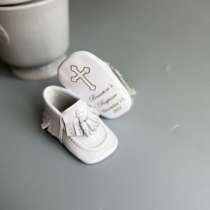 Zapatos de Bautizo para Bebé, Mocasines de Cuero para Bebé Niño, Zapatos de Comunión para Bebé Niño, Zapatos de Bautizo para Bebé Niño, Zapatos Blancos para Bautizo, Zapatos de Bautizo