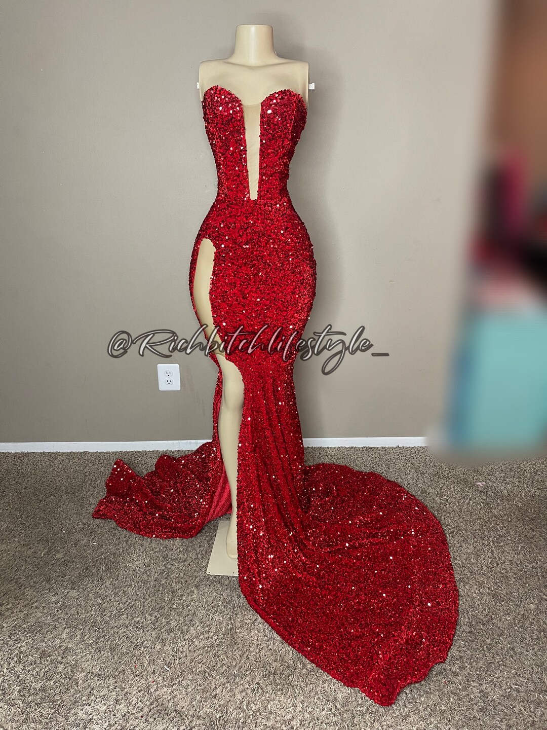 Sequin Velvet Dress