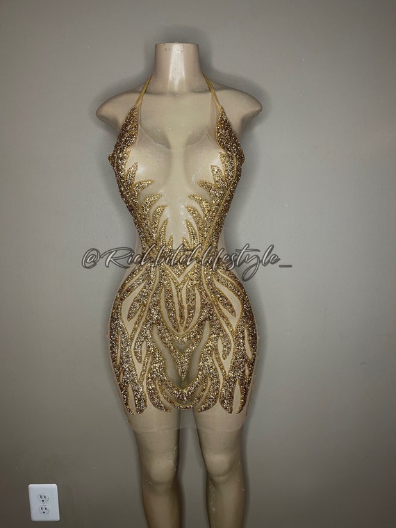Gold skin sale tight dress