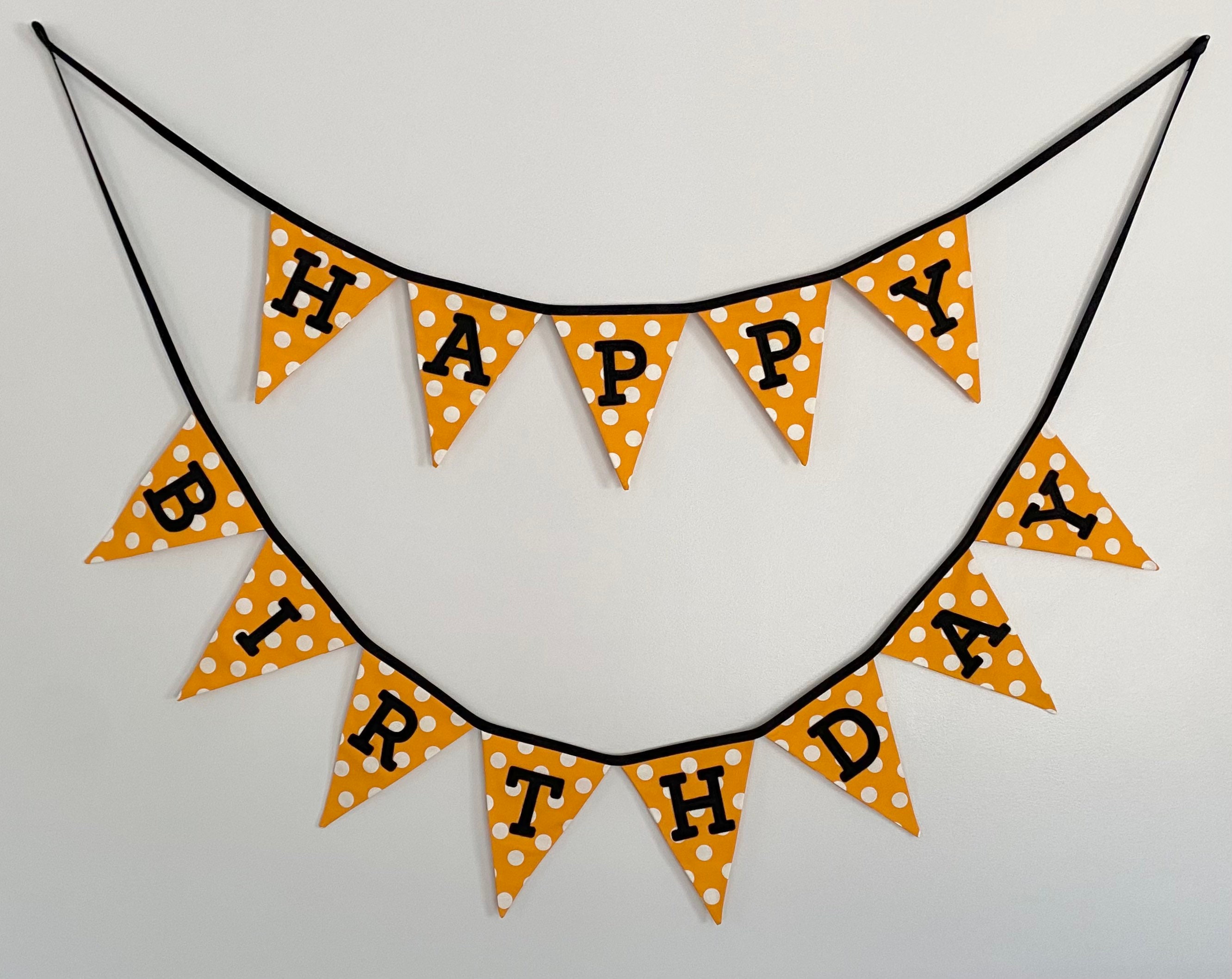 Happy Birthday Banner Orange and Cream Dots - Etsy