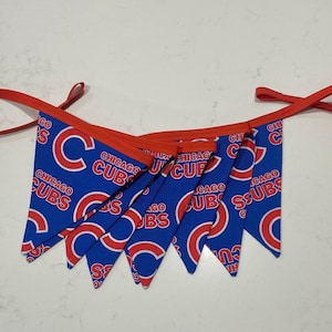 Unique Chicago Cubs Medium Flag Banner - Handmade | Cubs Fan Decor