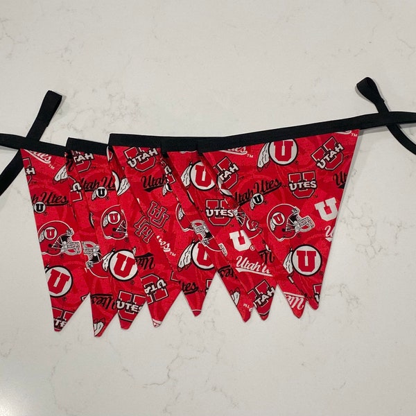 University of Utah Medium Flag Banner - Handmade - Utes Fan Gear