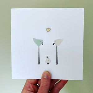 Nieuwe babykaart • Zeeglaskunst • Handgemaakt in Cornwall
