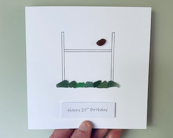 Tarjeta de cumpleaños de rugby - Hecha a mano en Cornualles