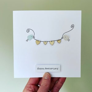 Tarjeta de aniversario personalizada • Arte en vidrio marino de Cornualles • Hecho a mano en Cornualles