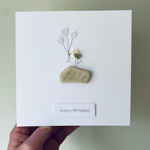 Tarjeta de cumpleaños personalizada con la gaviota de Cornualles • Hecha a mano en Cornualles