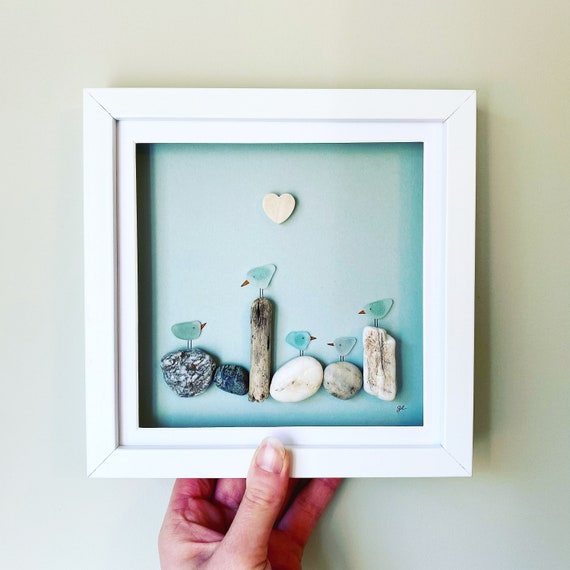 Handmade Framed Sea Glass Art : r/handmade