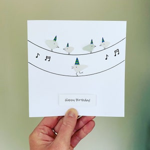 Gepersonaliseerde Music Lover-kaart • Verjaardagskaart • Cornish Sea Glass Art • Handgemaakt in Cornwall