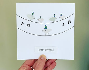 Personalised Music Lover Card • Birthday Card • Cornish Sea Glass • Handmade in Cornwall