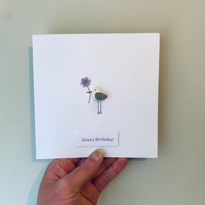 Carte d'anniversaire personnalisée Mouette de Cornouailles • Fait main en Cornouailles