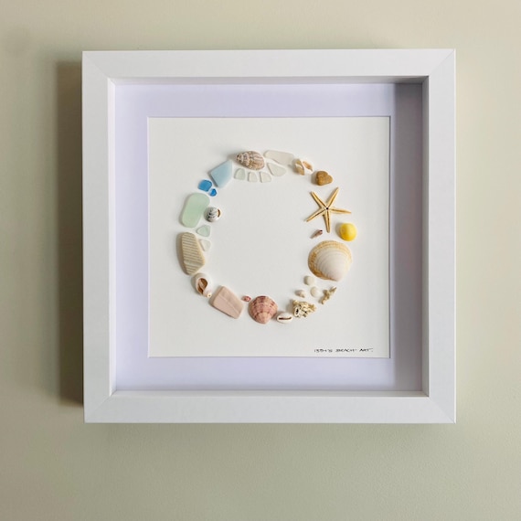 海の風のリース＊シーグラスアート