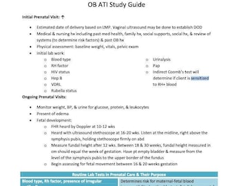 ATI Maternal Newborn Study Guide | OB Nursing Notes