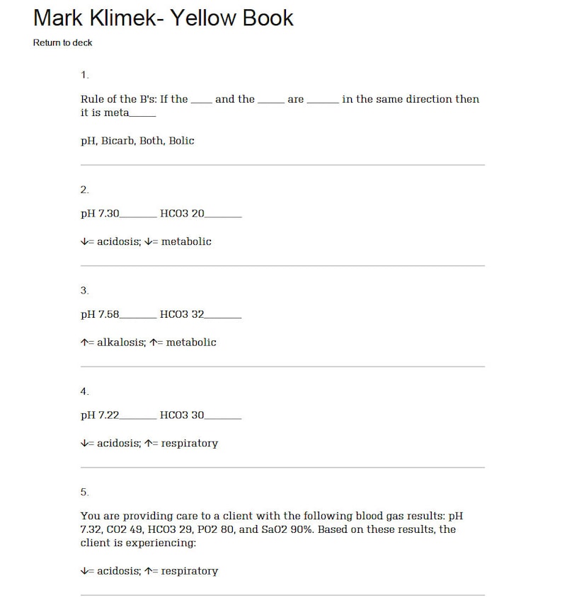 Yellow Book Fill In The Blanks 92 Pages NCLEX Review Etsy