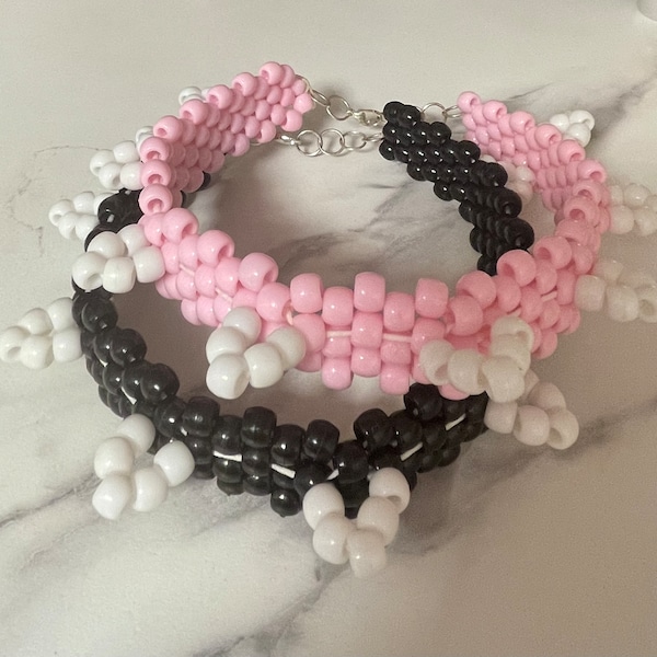 Kandi spiked chokers/collars pink or black