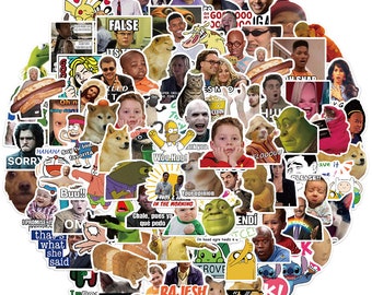 50pcs Meme Stickers: Waterproof Funny Viral Stickers for Laptops, Water Bottles, PC, XBOX