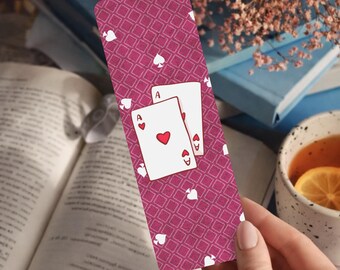 Ace of Hearts Bookmark | Pink Playing Card Design | Book Lover Bookmark