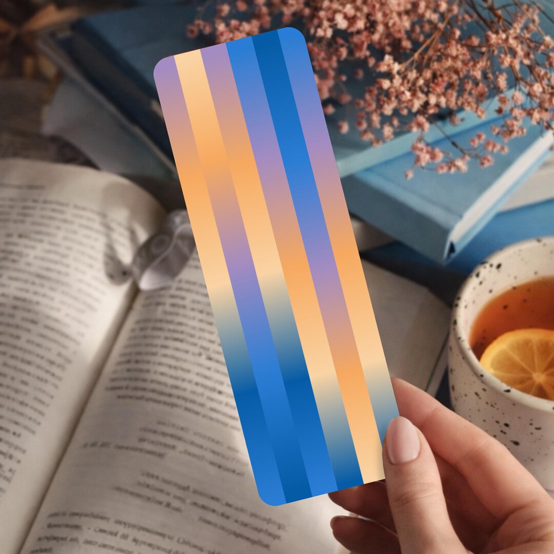Pastel Stripe Bookmark | Modern Gradient Page Marker Gift for Readers ...