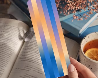 Pastel Stripe Bookmark | Modern Gradient Page Marker Gift for Readers